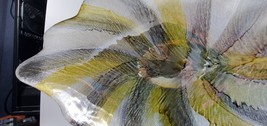  Art Glass Square Bowl Glitter Bottom Gold Silver Swirl   - £7.81 GBP