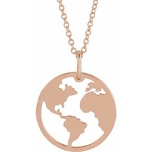 14k Rose Gold Earth Cut-Out Necklace or Pendant - £183.62 GBP+