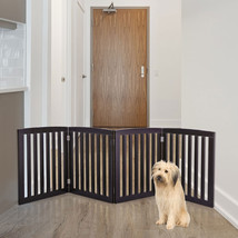 4 Panels Foldable Pet Fence Pen Pet Gate Step Over Fence 24&quot; Dog Exercis... - $87.99