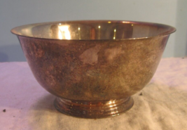 Paul Revere Reproduction Oneida Silver Bowl Tarnished Footed Serving Bowl 6" Sm - $27.00