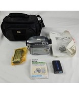Vintage SONY Handycam Camcorder DCR-DVD301 w/Charger, Flash, Case, Battery - £78.59 GBP