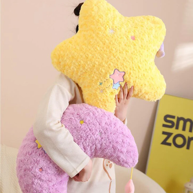 Cute Stuffed Moon Star Plush Pillow Girl Gift Home Sofa Soft Cushion Dec... - $29.73