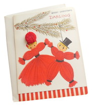 Vintage Ambassador Christmas Greeting Card Male Female People Ornaments ... - £7.79 GBP