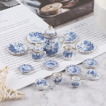 Vajilla en miniatura para casa de muñecas, juego de tazas de té de cerámica - £18.37 GBP