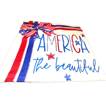 America The Beautiful Throw Pillow Zippered Cover 17.5&quot;H x 18&quot; W Red Whi... - $25.71 CAD