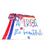 America The Beautiful Throw Pillow Zippered Cover 17.5&quot;H x 18&quot; W Red Whi... - $357.18 MXN