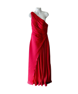 Fuchsia Pink One Shoulder Pleated Chiffon Gown Formal Dress size 10 NEW ... - $78.33 CAD