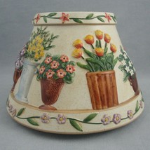 Yankee Candle Flower Pot Container Garden Large Jar Shade Topper Ceramic - £14.86 GBP