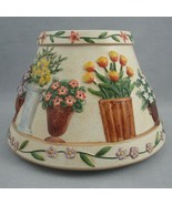 Yankee Candle Flower Pot Container Garden Large Jar Shade Topper Ceramic - $18.60