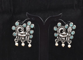 Rodio Pulido Handcrafted Calcedonia Elegante Diseño Pendientes Mujer Fiesta Ropa - £22.09 GBP