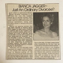 Bianca Jagger vintage Small Magazine Article Just An Ordinary Divorcee AR1 - £4.68 GBP