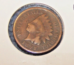 Vintage 1892 Indian Head Penny Coin-Lot 3 - £6.13 GBP