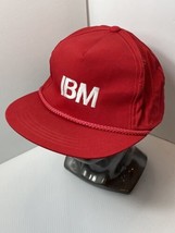 Vintage IBM Cord Snapback Hat Cap YuPoong Showcase Red Royal Crown Korea - £7.52 GBP