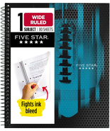 Five Star Spiral Notebook, 1 Subject, Wide Ruled Paper, 100 Sheets, 10-1... - £12.05 GBP