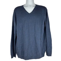 GAP Men&#39;s Extra Fine Merino Wool V-Neck Pullover Sweater Size XL Blue Lo... - £18.06 GBP
