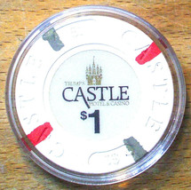 (1) $1. TRUMP Castle CASINO CHIP - 1985 - ATLANTIC CITY, NEW JERSEY - £11.76 GBP
