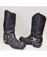 Dingo Harness Boots Biker Leather Western Motorcycle Eagle Black Men&#39;s 8 EW - £102.50 GBP
