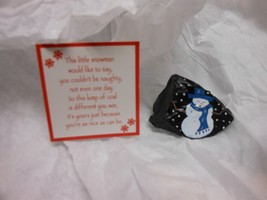 Ganz &quot;Blue Snowman Hat Hand Paint Lump Coal W/Card&quot; 2&quot;X2&quot; NEW Stock Stuff - $54.36 MXN