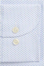 Ledbury Mens Chapin Tailored Fit Dot Dress Shirt, 16, Blue - $145.00