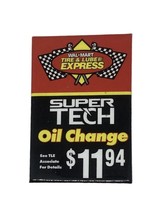 Wal-Mart Tire &amp; Lube Pin Oil Super Tech Change $11.94 Vintage 3 “ X 2” - £10.90 GBP