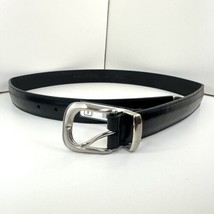 Men’s Nautica Belt Size 34 Black 93700 Genuine Leather New  - $16.82