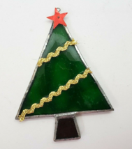 Christmas Tree Ornament Stained Glass Suncatcher  3.5&quot; - £7.17 GBP