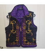 Lauren Ralph Lauren Equestrian Horse-Bit Reversible Quilted Vest Sz PS P... - $44.54