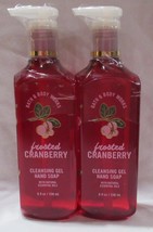 Bath &amp; Body Works Cleansing Gel Hand Soap Lot Set Of 2 Frosted Cranberry - £18.29 GBP