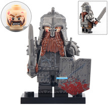 Dwarf warrior the hobbit lord of the rings lego compatible minifigure bricks jeh3dg thumb200