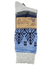 Mens 2 Pair Heavyweight Crew Socks Blue &amp; Snowflake Sock Size 10-13  New - £10.95 GBP