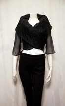 Samuel Dong chic organza bolero top in BLACK - size 2 - £32.11 GBP