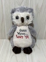 Dandee Plush Guess whooo loves ya gray  white owl ribbed tummy - £11.81 GBP
