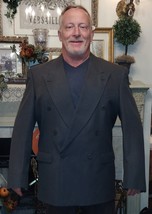 Hart Schaffner Marx Double Breast Gray Suit Coat Jacket 42L - £31.89 GBP