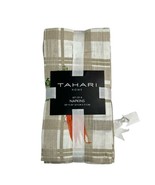 Tahari Napkin Set Brown Plaid Easter Dinner Carrots Spring Classic Set Of 8 - $527.63 MXN