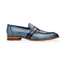 Belvedere Shoes Tornado Genuine Alligator Italian Calf Slip-on Blue R74 image 2