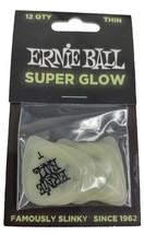Ernie Ball Cellulose Guitar Picks - Thin Super Glow - 12 Pack (9224) - £4.78 GBP
