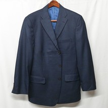 Tom James 42L 43L 44L Navy Blue Plaid 3 Button Blazer Suit Jacket Sport ... - $24.99