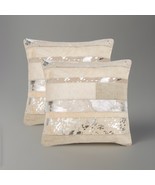 Safavieh Peyton Silver 22” X 22” 100% Cowhide Square Pillows (Set Of 2) - €103,37 EUR