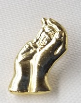 VTG Hand of God Child Girl Woman Gold Tone Enamel Lapel Pin Religious Jewelry - $7.29