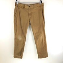 GAP Mens Khaki Pants Straight Leg Cotton Stretch Beige 38x32 - £9.83 GBP