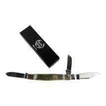 Buck Creek German Hand Made Stainless Pocket Knife, 3 Blade, Stag Grey, New - £42.15 GBP