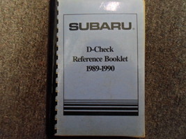 1989 1990 Subaru D Check Reference Booklet Repair Shop Manual FACTORY OE... - $30.25