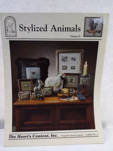 Primary image for 1991 Stylized Animals Vol. II Cross Stitch by The Heart's Content, Inc.  Vintage