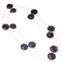 Black Rutile Handmade Gemstone Christmas Gift Necklace Jewelry 36&quot;SA 3560 - £8.29 GBP