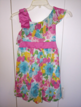 Disorderly Kids Girl&#39;s Sleeveless SEMI-SHEER/LINED Floral DRESS-8-BARELY Worn - £8.92 GBP