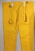 YELLOW XXL 2XL WET RAIN SUIT PANTS BOTTOMS ADJUSTABLE ALESTIC CLIP ON SU... - $19.00