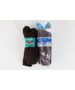 Deadstock Vtg 90s Lot of 6 Pairs Cotton Casual Cushion Crew Socks Brown ... - €25,27 EUR