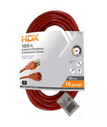 100 Ft. 16/3 Light Duty Indoor/Outdoor Extension Cord, Orange - £19.33 GBP