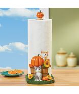 Paper Towel Holder Kittens Cats Pumpkin Basket Sunflowers Thanksgiving K... - €12,88 EUR