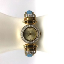 Vintage Joan Rivers Rhinestone Quartz Watch Cuff Bracelet Crystal New Battery - £38.79 GBP